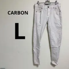 원 포인트 한정 ✨ 카본 화이트 스키니 팬츠 L 큐트 심플