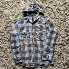 【人気】RVCA ルーカ フード付き チェック ネルシャツ 長袖シャツ