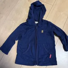 miki HOUSE ネイビー フード付きパーカー 80