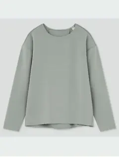 UNIQLO M グリーンストレッチダブルフェイスプルオーバー