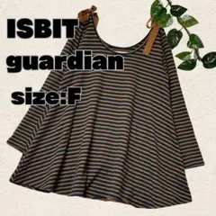 ISBIT guardian ボーダー柄 コットン チュニック リボン付き Fのサムネイル