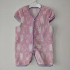 フリース スリーパー 70㎝ ピンク クマ柄