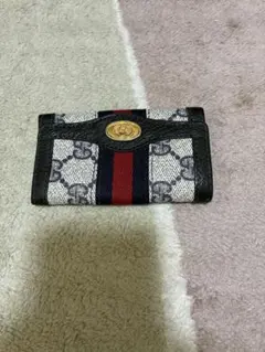 GUCCI GG柄 グッチ オールド ネイビー ブラック 二つ折り財布 - メルカリ
