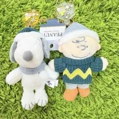 USJ ウィンター　スヌーピー　チャーリーブラウン　ぬいぐるみキーチェーン