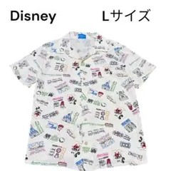 東京ディズニーリゾート限定 ミッキー アロハシャツL 木ボタン レーヨン100%のサムネイル