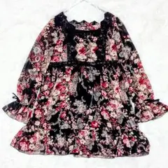 美品✨レストローズ ワンピース フリル リボン レース フラワー チュニック M