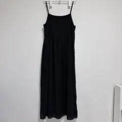 無印良品 強撚ボイル キャミソール ワンピース ブラック
