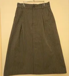 MHL. ウールコットン ストライプスカート Lサイズ 日本製