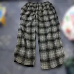 ハトマ　ベイシア　＆H　グレー　チェック柄　パンツ