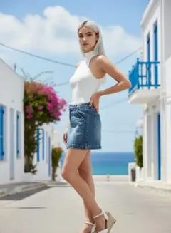 ⭐お値下中⭐Gap デニム　used ダメージ加工　超MINIスカート