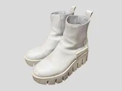 United nude ホワイトレザー サイドゴアブーツ 厚底