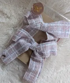 ツィードリボンヘアゴム2個セット