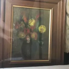 ♥セール 絵画美術 額装油絵 油彩画 芍薬名花 花瓶 複製画 - メルカリ