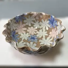 花彫(焼シメ)菓子鉢