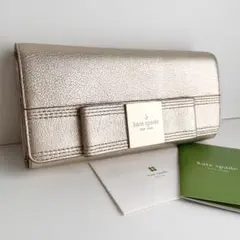 ケイトスペード 長財布 プライムローズヒル リボン シャンパンゴールド 新品保管