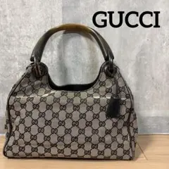 グッチ GUCCI GGキャンバス ウッドハンドル ハンドバッグ ユニセックス