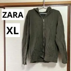 ZARA ザラ フルジップパーカー 【XL】 オリーブグリーン シンプル
