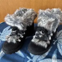 ファー付きスエードブーツ