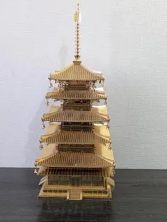 ウッディジョー 1/75 薬師寺 西塔 木製模型 建物 アクリルケース付き