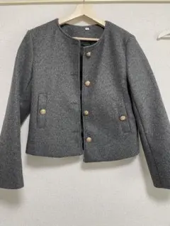 う*い様 SHEIN グレー ノーカラージャケット XSサイズ