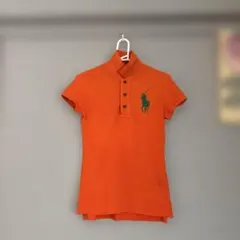 ラルフローレンオレンジ色 半袖ポロシャツ　xs