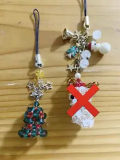 ハンドメイド　クリスマスビーズストラップ