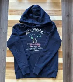 スヌーピー スケートボード パーカー S 男女兼用サイズ　ネイビー