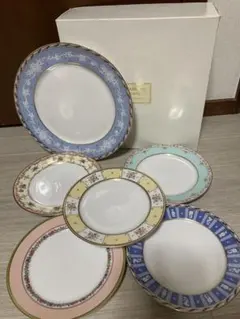 NARUMI パーティーセット 花柄食器セット 大1枚小5枚 6枚セット陶磁器
