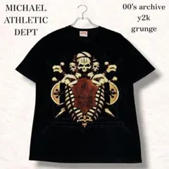 90s スカル 骸骨 両面プリント Tシャツ 黒 フェード グランジ y2kのサムネイル