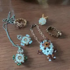 ハンドメイド ビーズアクセサリーセット
