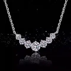 【匿名配送✨新品】ネックレス　シルバー　ジルコニア　７連　チェーン　上品のサムネイル