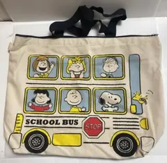 未使用　SNOOPY スヌーピー キャンバス　スクールバス　トートバッグ