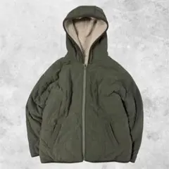 フード付き ボアジャケット 中綿アウター L相当 ヴィンテージ