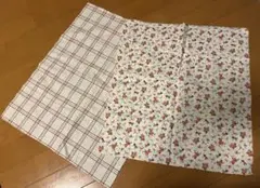 チェック柄と花柄のはぎれ生地セット