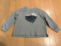 GUハートのスパンコールが可愛いトレーナー