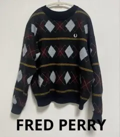 FRED PERRY アーガイルジップアップセーター M - メルカリ