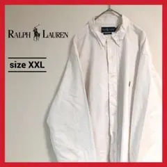 90s 古着 ラルフローレン BDシャツ オーバーサイズ 刺繍ロゴ 2XL