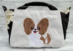 ハンドメイド 刺繍 チワワ ミニバッグ うちの子 犬 - メルカリ