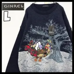 ヴィンテージニット デザインニット 総柄ニット ゴルフ golf 犬 ドック