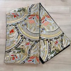 中国蘇州刺繍袋帯 黒地 華紋 幾何学文様 金糸 豪華 正絹 - メルカリ