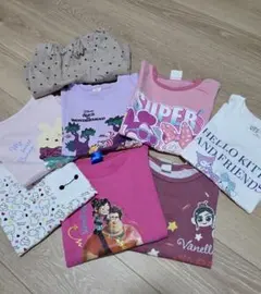女の子キャラクターTシャツとショートパンツセットまとめ売り 120 130