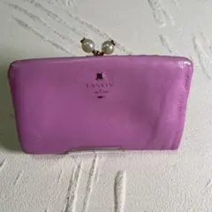 ランバン オン ブルーLANVIN en Bleuパールがま口二つ折り財布ピンク