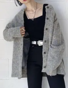 【ページボーイ】シャギークルーカーディガン