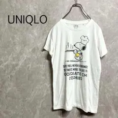 a0049【ユニクロ】半袖Tシャツ XL 白 プリント スヌーピー