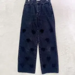 【SeaRoomLyn】SeaRoomLyn 心形 黑色寬鬆牛仔褲 24