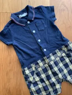 ★シップス　ポロシャツとチェック柄パンツ風ロンパース ★