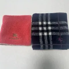 BURBERRY バーバリー　タオルハンカチ セット 　ネイビー　　ピンク