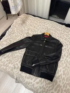 【最終値下げ】DIESEL ブラック レザー シングルライダースジャケット