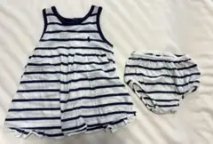 Ralph Lauren ボーダーワンピース ブルマセット　6M 70cmのサムネイル