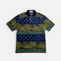 90's deadstock Valentino 総柄シャツ　半袖　イタリア製のサムネイル
